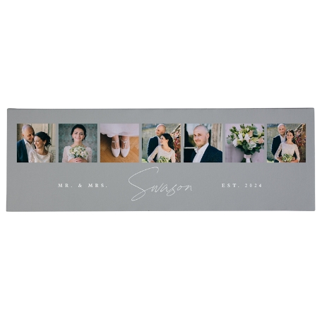 Elegant Couple Photo Collage Canvas - 6X18 - Gray