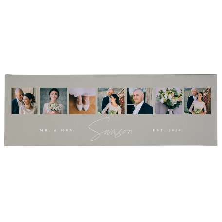 Elegant Couple Photo Collage Canvas - 9X27 -  Tan