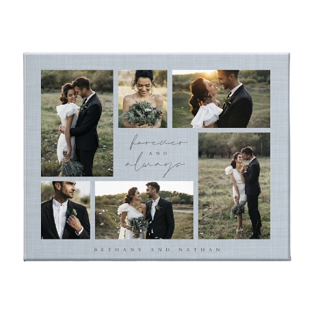 Forever and Always Photo Collage Canvas - 11X14 Blue