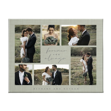 Forever and Always Photo Collage Canvas - 11X14 Green