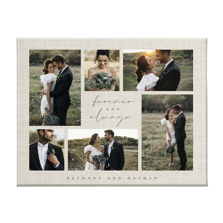Forever and Always Photo Collage Canvas - 11X14 Tan