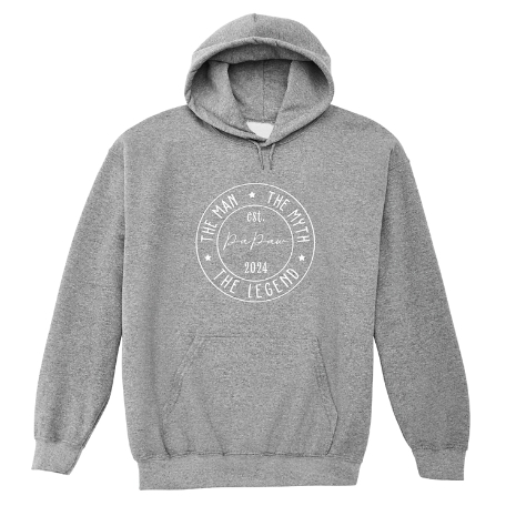 Man, Myth, Legend Hooded Sweatshirt - Gray - 2XL