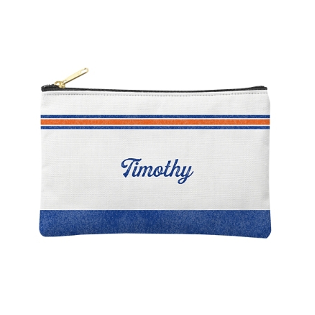 Name in Stripes Zipper Pouch - Small - Blue