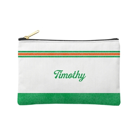 Name in Stripes Zipper Pouch - Small - Green