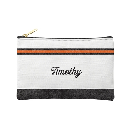 Name in Stripes Zipper Pouch - Small - Black