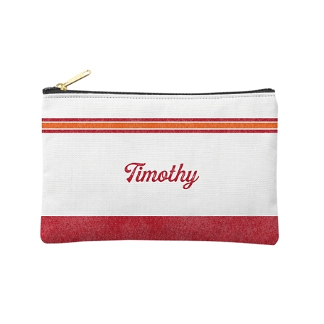 Name in Stripes Zipper Pouch - Small - Red
