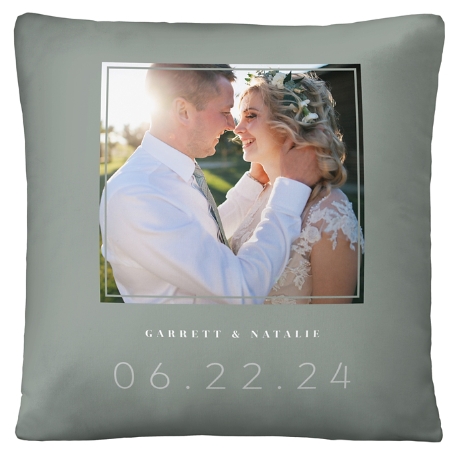 Our Day Photo Throw Pillow - Aqua