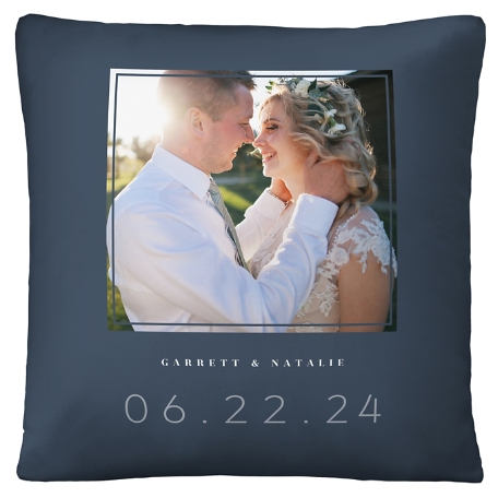 Our Day Photo Throw Pillow - Blue