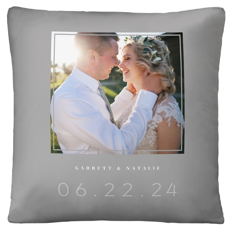 Our Day Photo Throw Pillow - Gray