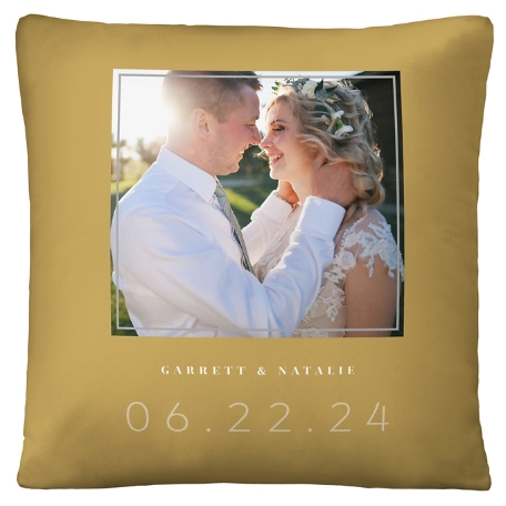 Our Day Photo Throw Pillow - Gold