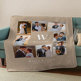 Our Special Day Photo Collage Plush Blanket