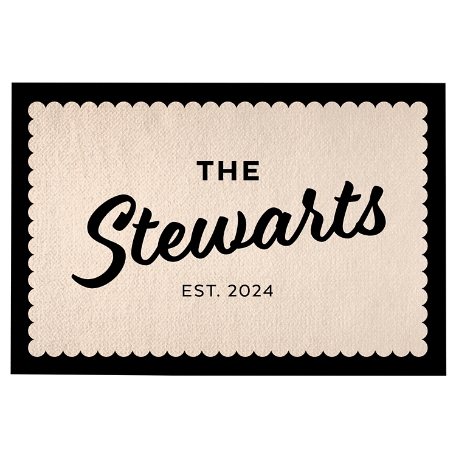 Retro Family Doormat - 24X36 - Black