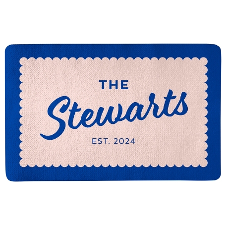 Retro Family Doormat - 17x27 - Blue