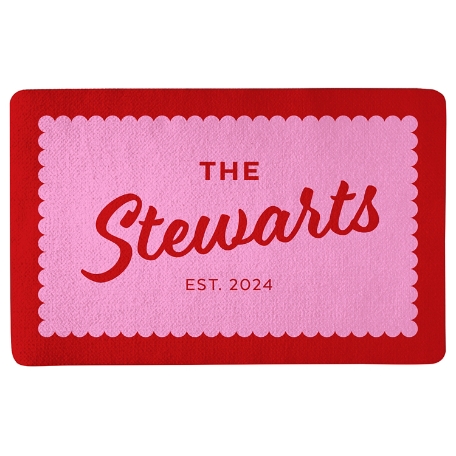 Retro Family Doormat - 17x27 - Pink