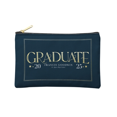 Gold Graduate Zipper Pouch - Small