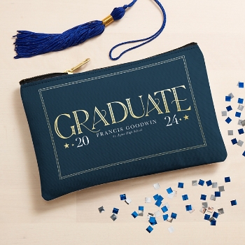 Gold Graduate Zipper Pouch