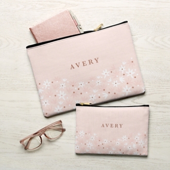 Floral Blush Zipper Pouch