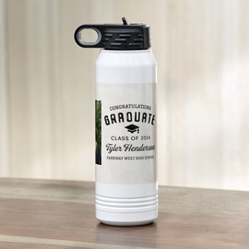 Graduation Headline Photo Stainless Steel Water Bottle