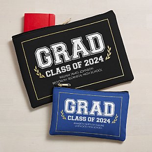 Graduation Scroll School Colors Zipper Pouch