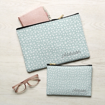 Floral Ditzy Print Zipper Pouch