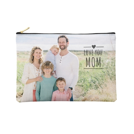 Happy Heart Photo Zipper Pouch - L