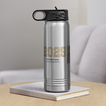Illuminated Year Graduation Photo Stainless Steel Water Bottle