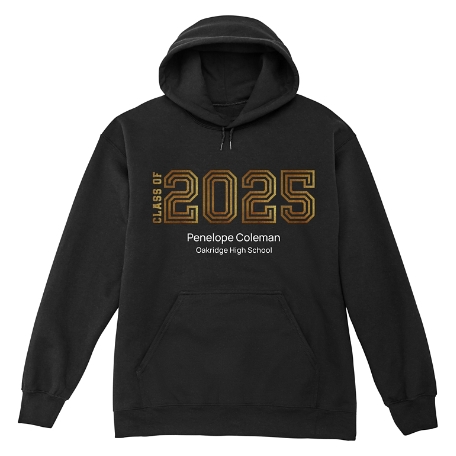 Illuminated Year Graduation Sweatshirt - Hooded - Black - XXLarge
