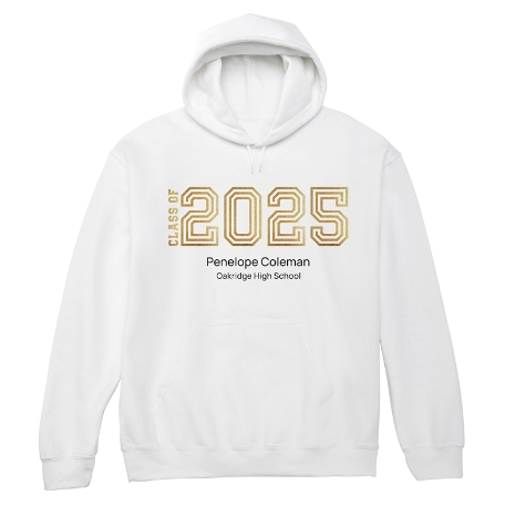 Illuminated Year Graduation Sweatshirt - Hooded - White - Medium