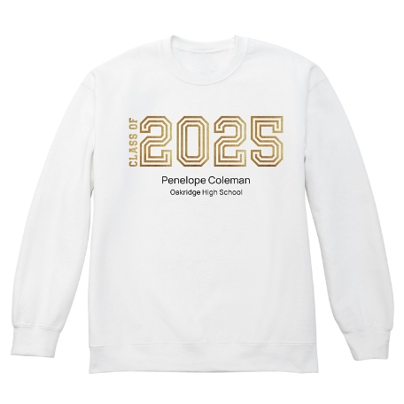 Illuminated Year Graduation Sweatshirt - Crewneck- White - Medium