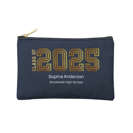 Illuminated Year Graduation Zipper Pouch - Small - Blue