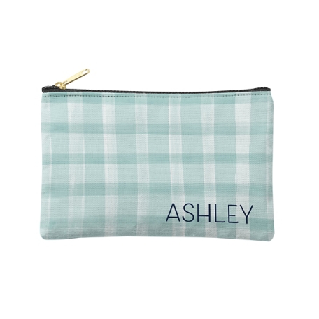 Gingham Zipper Pouch - S