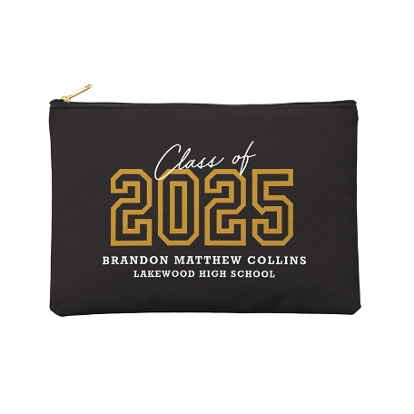 Loud and Proud Graduation Year Zipper Pouch - Large - Gold