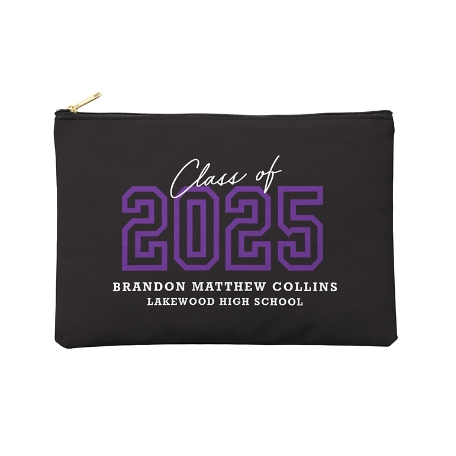 Loud and Proud Graduation Year Zipper Pouch - Large - Purple