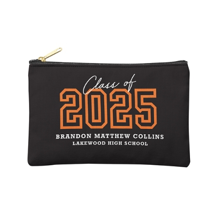 Loud and Proud Graduation Year  Zipper Pouch - Small - Orange