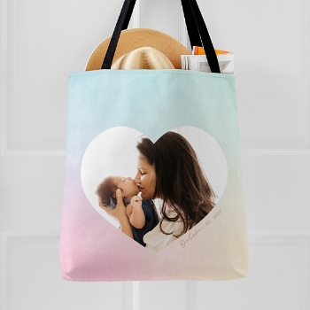 Pastel Heart Photo Tote Bag