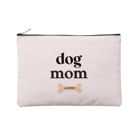 Pet Mom Zipper Pouch - Dog - L - Pink