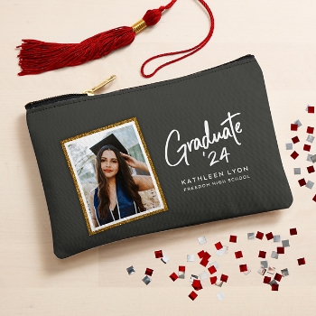 Sign of Success Graduation Photo Zipper Pouch