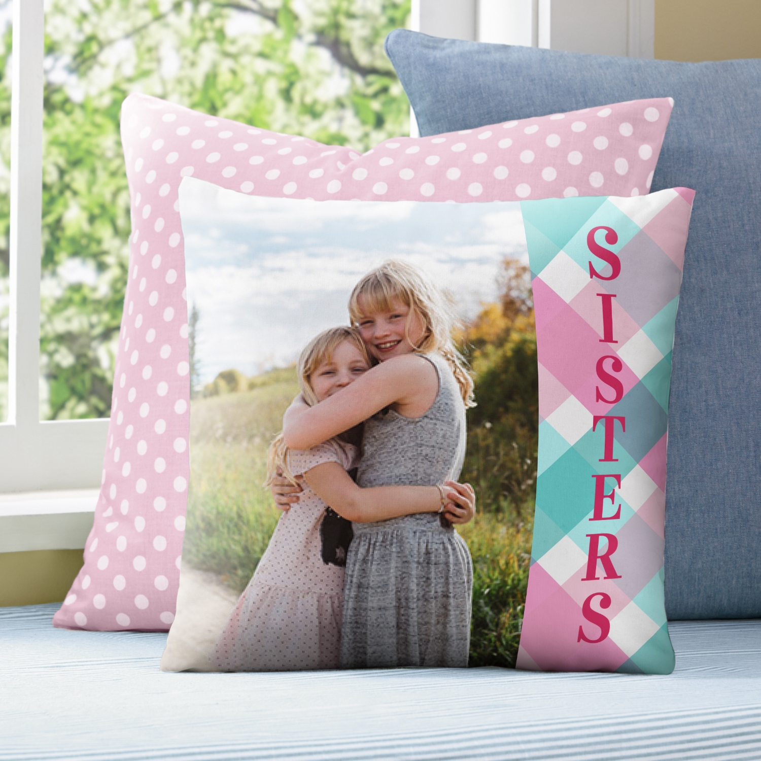 Sister Love Photo Throw Pillow