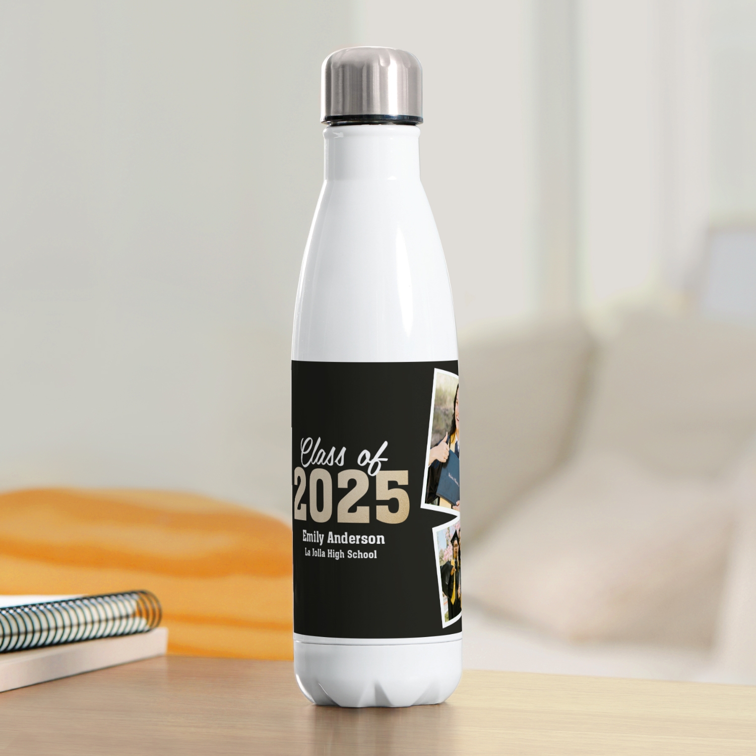 Snapshot Year Graduation Photo 17oz. Stainless Steel Water Bottle