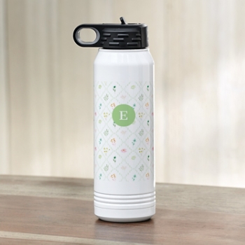 Spring Trellis Initial Water Bottle