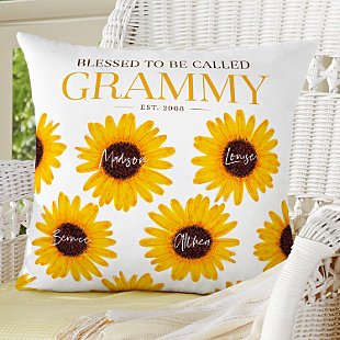 Sunflower Garden Throw Pillow