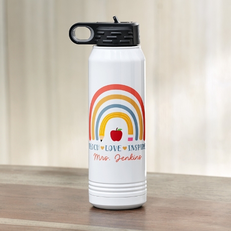 Teacher Rainbow Water Bottle
