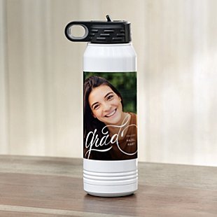 Top of the Class Graduation Photo Stainless Steel Water Bottle