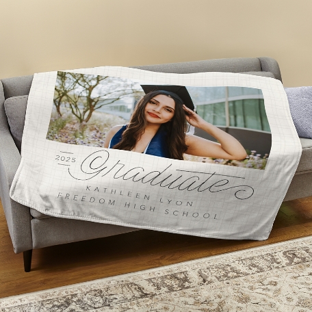 Written With Love Graduation Photo Plush Blanket