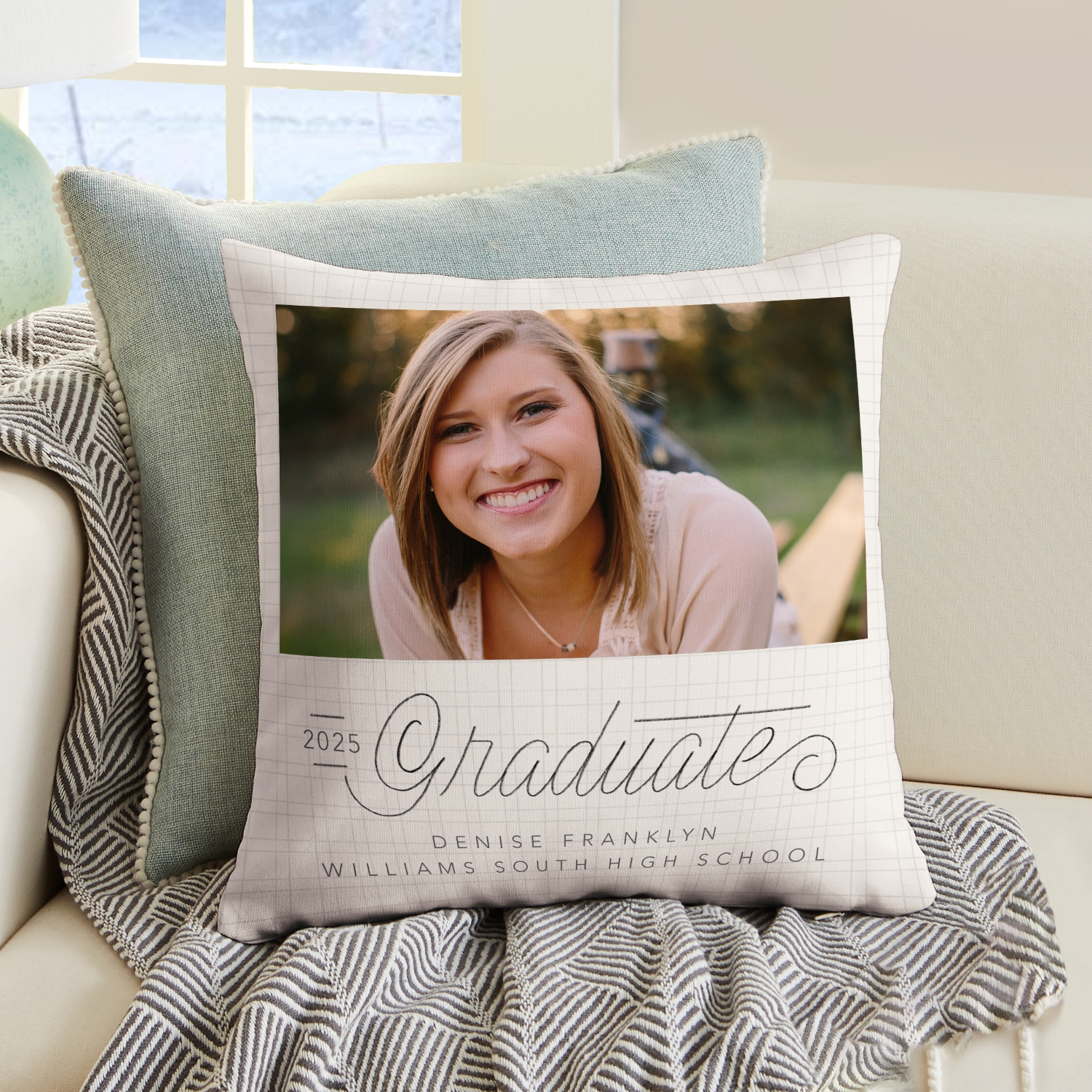 Written With Love Graduation Photo Throw Pillow Personal Creations