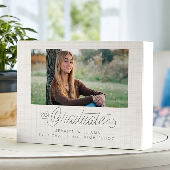 Written With Love Graduation Photo Wood Block