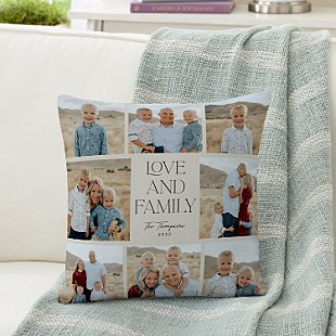 Love and Family Photo Throw Pillow