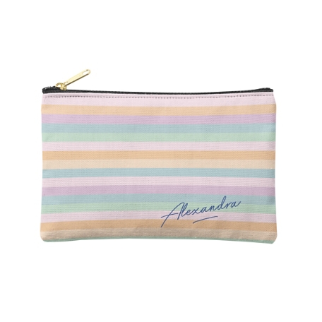 Pastel Stripes Zipper Pouch - S