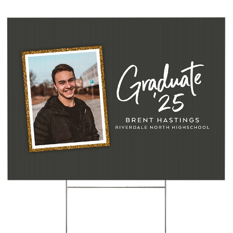 Sign of Success Graduation Photo Yard Sign - 2 sided