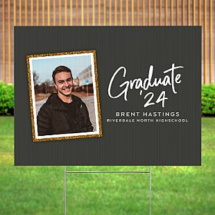 Sign of Success Graduation Photo Yard Sign